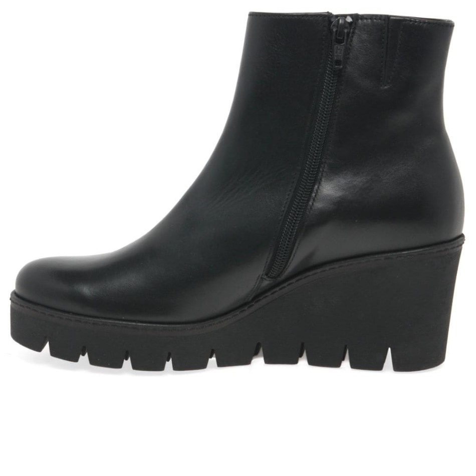 Utopia Femmes Chunky Talon Compensé Bottines Gabor | Noir Exclusif